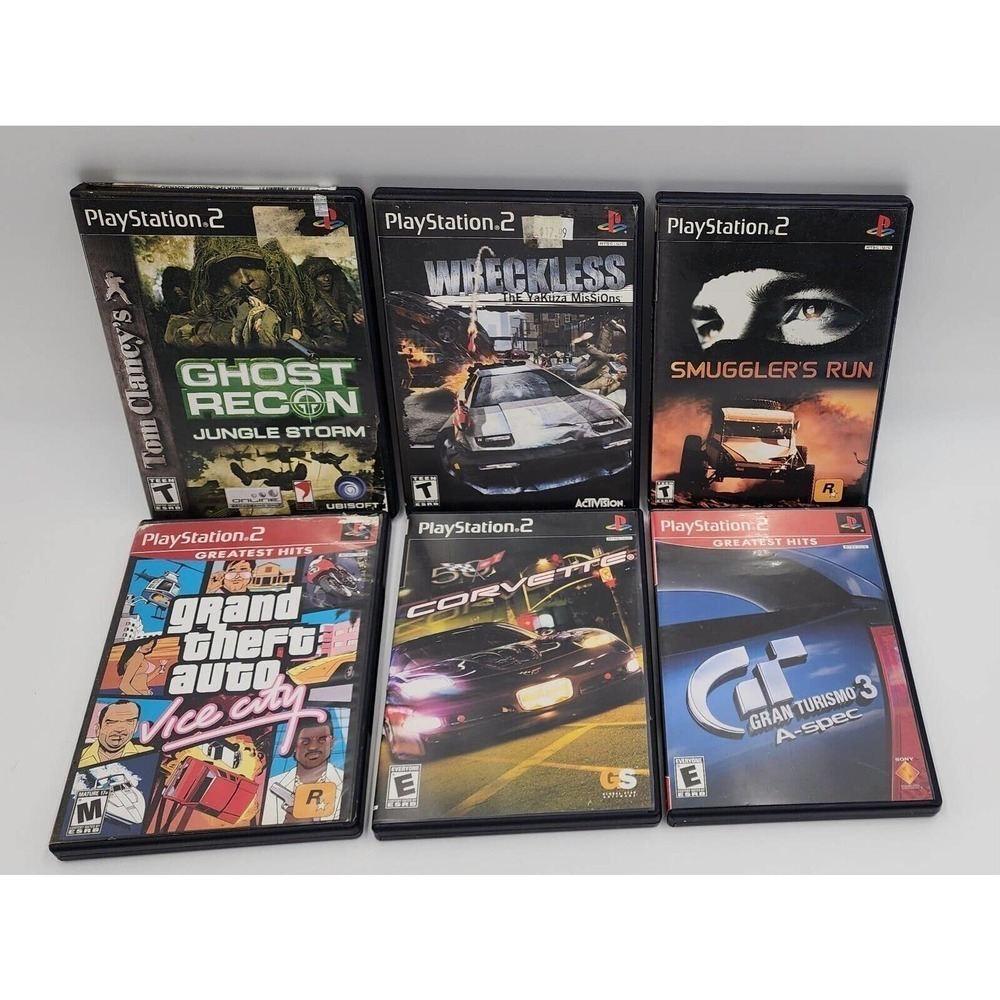 Sony Playstation 2 PS2 Games Bundle Lot Of 6 Vice City Ghost Recon CDs